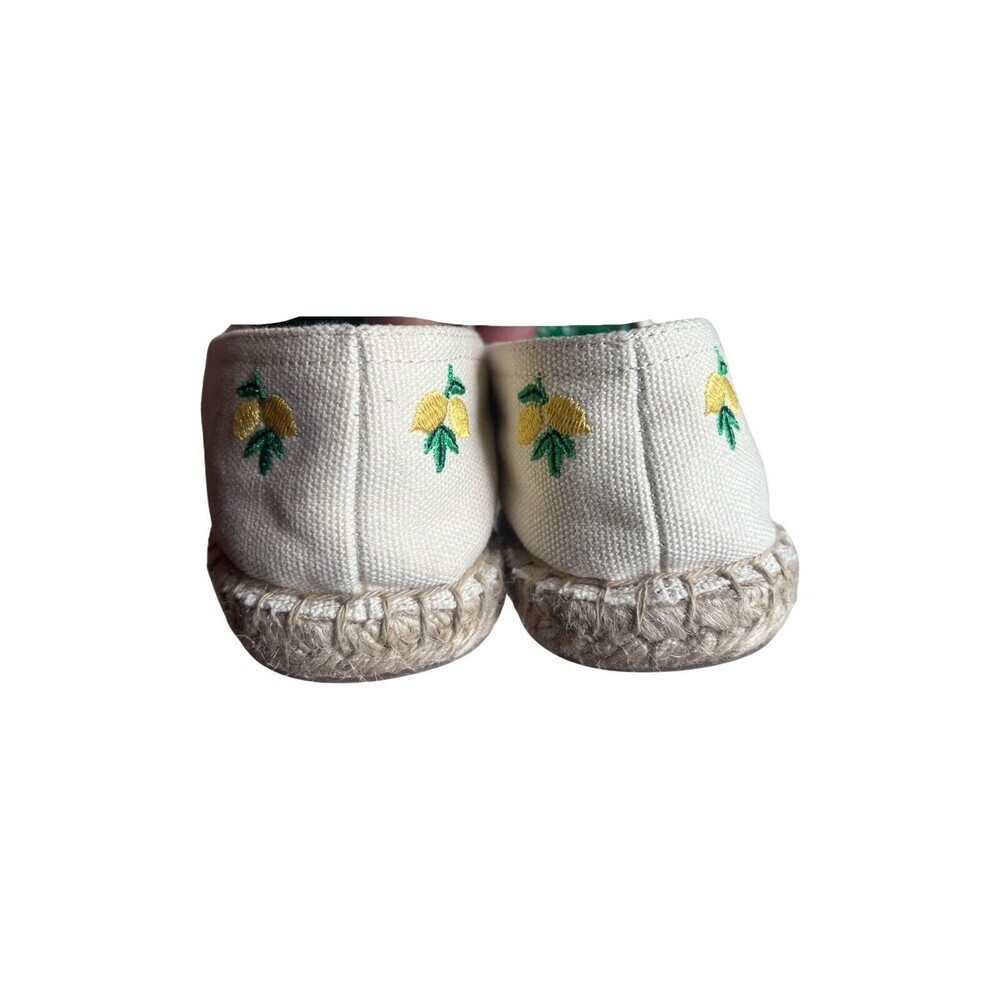 Talbots Izzy Lemon Embroidered Knotted Canvas Espadrille Flats Women’s Size 7M - Picture 8 of 12